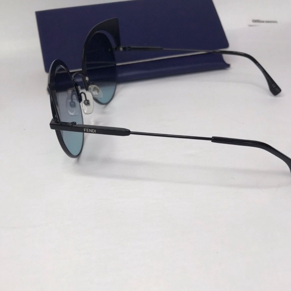 New - 💯 Auth Fendi Hypnoshine Blue-Aqua Gradient Round Sunglasses FF 0215/S 00… - Picture 9 of 17